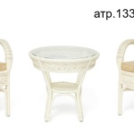Комплект террасный ANDREA (стол кофейный со стеклом + 2 кресла + подушки) в Анапе