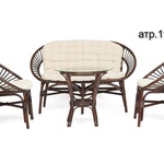 Комплект для отдыха TURKEY (стол круглый (со стеклом)+2 кресла + диван) /с подушками/  в Анапе
